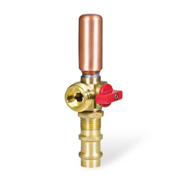 Replacement Valve W/ Hammer Arrestor 1/2" Press Inlet x 3/4" MHT Outlet, Brass, For Hot Water