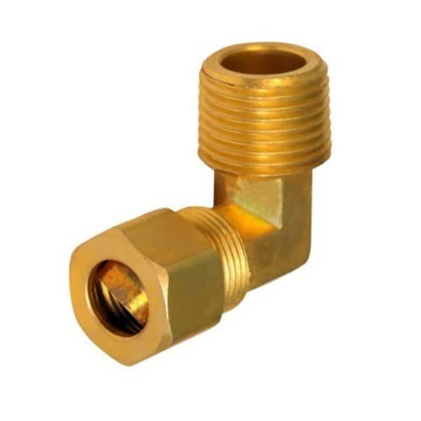1/2 O.D. COMP x 1/2 MIP 90 Degree Elbow Pipe Fitting, Lead Free Brass
