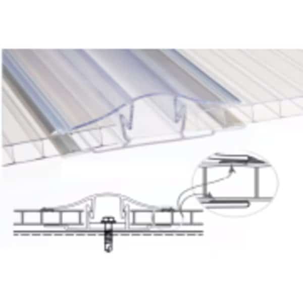 Clear Polycarbonate 2 Piece Snap H-Channel Gasket Clip Profile, 6MM X