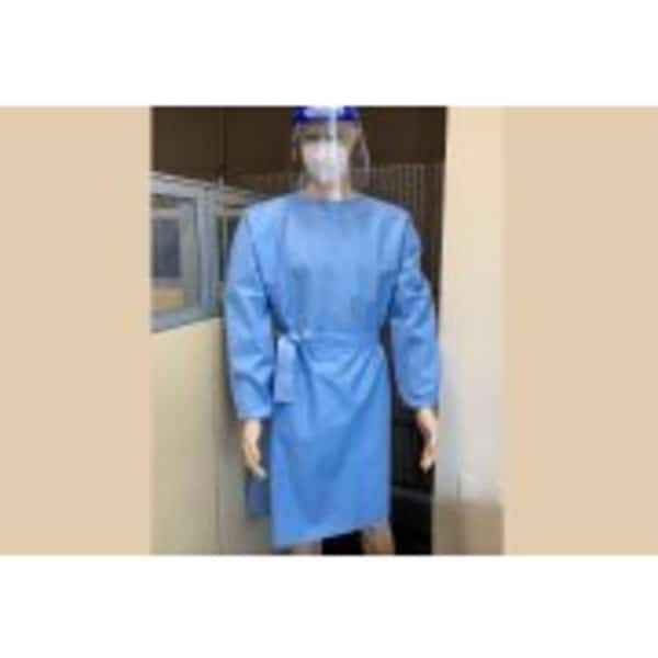 Blue Closed Full Back Gown, Universal Size, Elastic Cuff/Waist, Aami