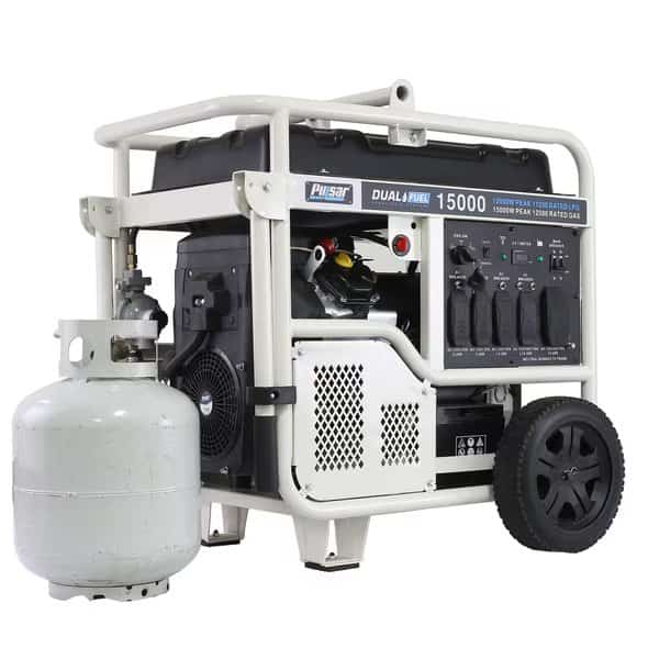 Portable Generator, Gasoline/Liquid Propane, 12,000 W/11,000 W Rated, 15,000 W/13,500 W Surge, 100 A