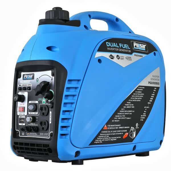 Portable Generator, Gasoline/Liquid Propane, 1,800 W/1,600 W Rated, 2,200 W/2,000 W Surge, 120V AC