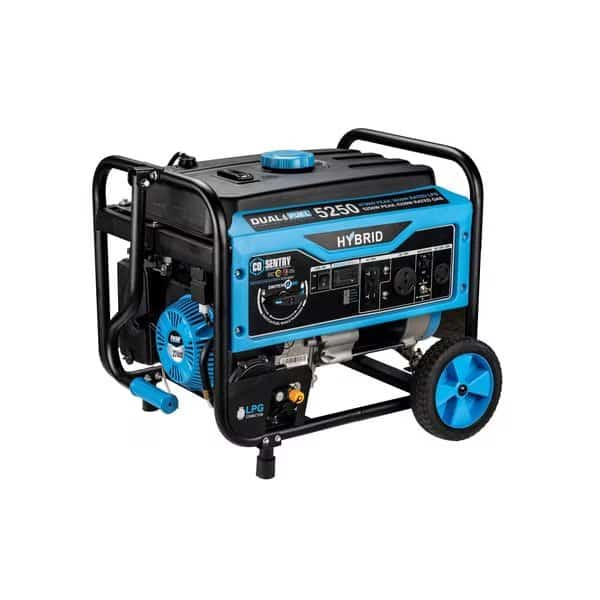 Portable Generator, Gasoline/Liquid Propane, 4,250 W/3,850 W Rated, 5,250 W/4,750 W Surge, 120V AC