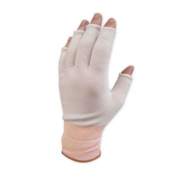 Pure Touch Half Finger Nylon Glove Liner Size M, 300pair/PK, Moisture Wicking & Barrier Protection