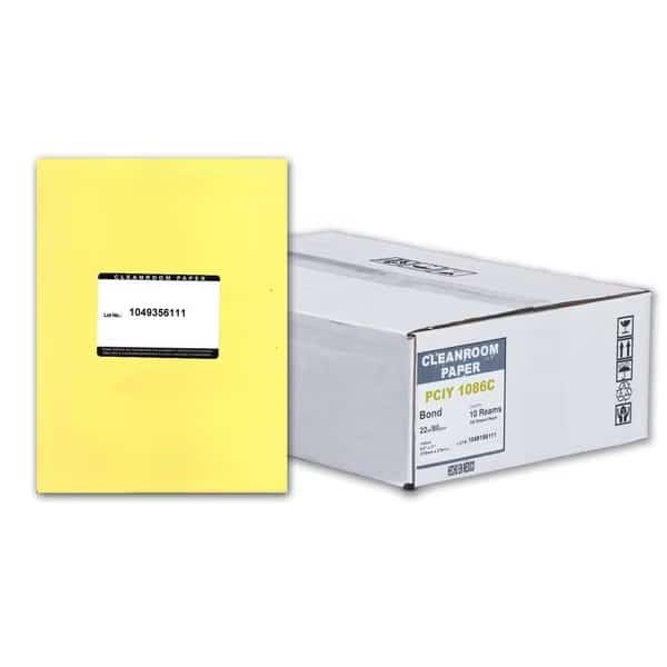 Pure Image Poly Cleanroom Paper, 8.5x11, Yellow 22lb, 250 sheets /ream, 10 reams p/PK