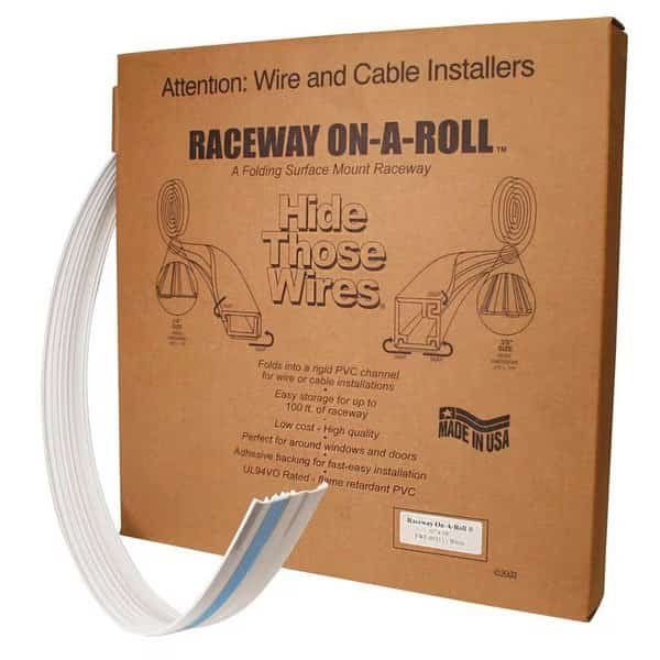 Flat Elbow Raceway, FWF Series, 1.085 in W, 0.545 in H, 50 ft L, White