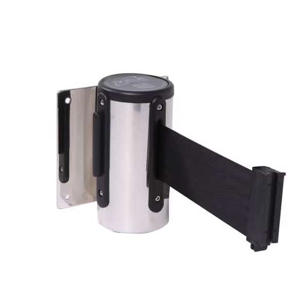 WallMaster 300, Polished Chrome, 13' Red/White Diagonal Stripe Belt