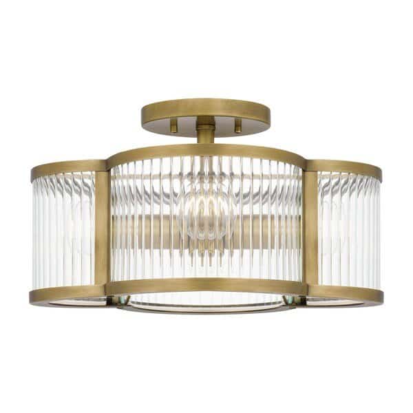 Aster 4-Light Weathered Brass Semi-Flush Mount