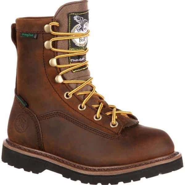 Kids Kid's Insulated Waterproof Boot, 4.5 M, Leather, 6 in Height, Dark Brown