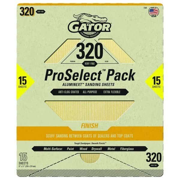 ProSelect Pack AlumiNext Sanding Sheets, 320 Very Fine Grit