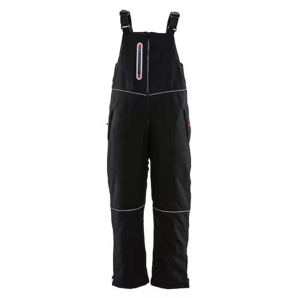 Women's Insulated Bib Overalls, Polyester, Black, XL