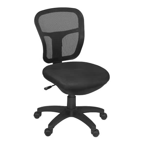 Seating > Swivel, Black Seat, Black Back, 18 W 21 L 35.5 H, No Arms, Metal|Fabric Seat