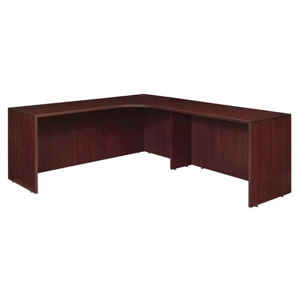 Corner Desk, 72" D X 71" W X 29" H, Mahogany, Melamine Laminate, Legacy, Mfr#: LLDSCR712447MH