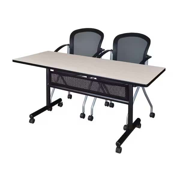 Rectangle FlipTop Table, 60" W, 29" H, Laminate Top, Maple