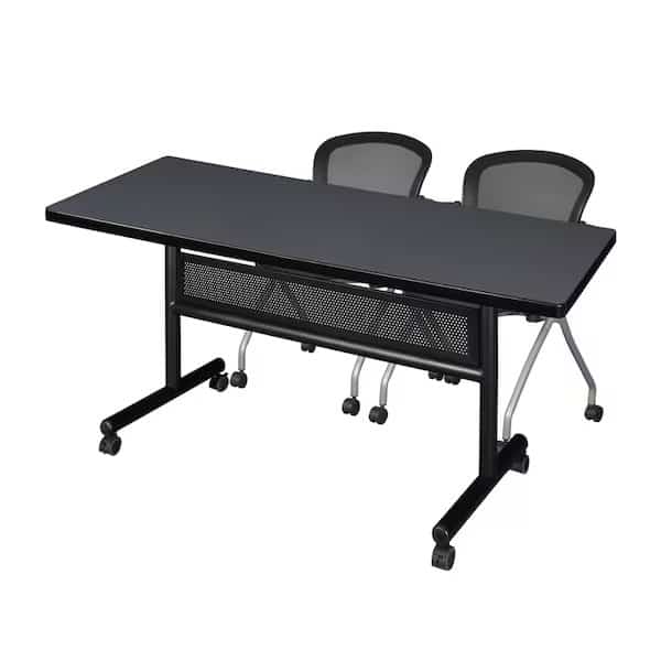 Rectangle FlipTop Table, 60" W, 29" H, Laminate Top, Gray
