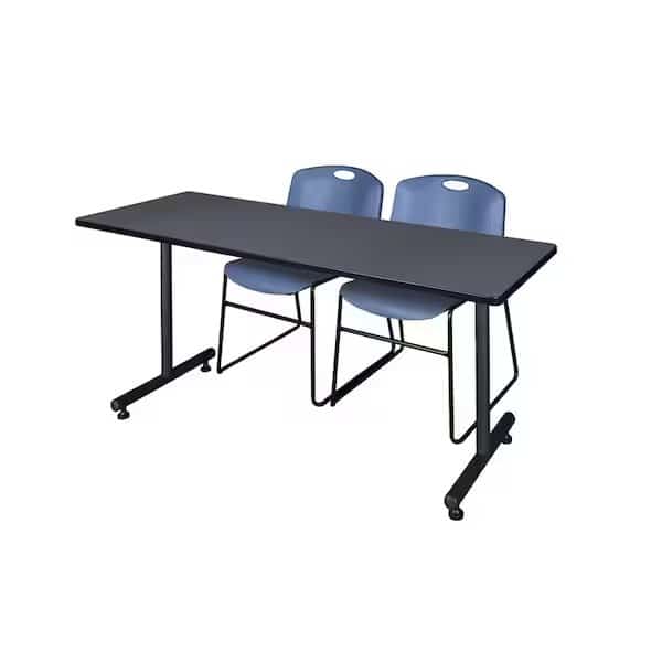 Rectangle Mobile table, 72" W, 72" H, Laminate Top, Gray