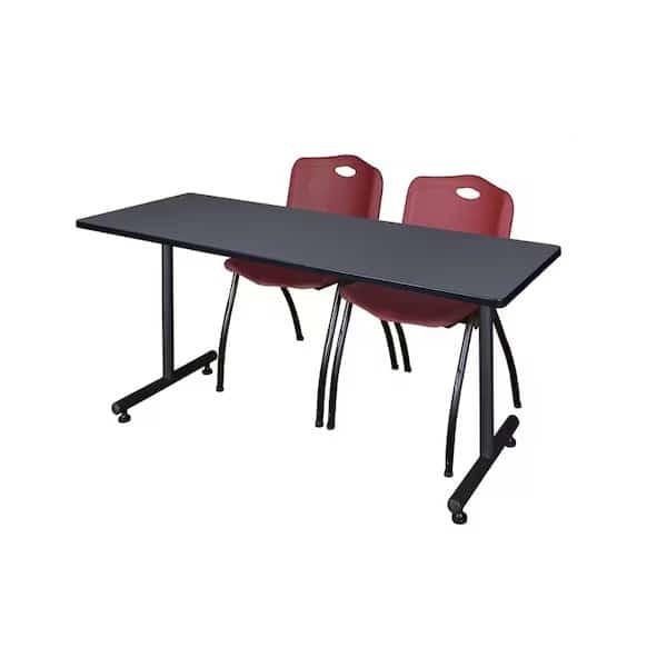 Rectangle Mobile table, 72" W, 72" H, Laminate Top, Gray