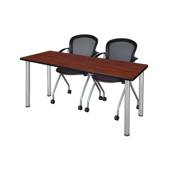 Kee,Training Table,2 Nest Chrs,66"x24", Mfr#: MT6624CHBPCM23BK, KEE