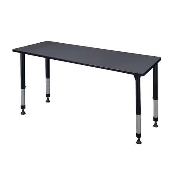 Tables > Height Adjustable > Rectangular Classroom Tables, 72 W, 24 L, 23-34 H, Wood|Metal, Grey