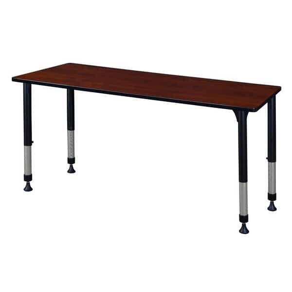 Tables > Height Adjustable > Rectangular Classroom Tables, 72 W, 30 L, 23-34 H, Wood|Metal, Cherry