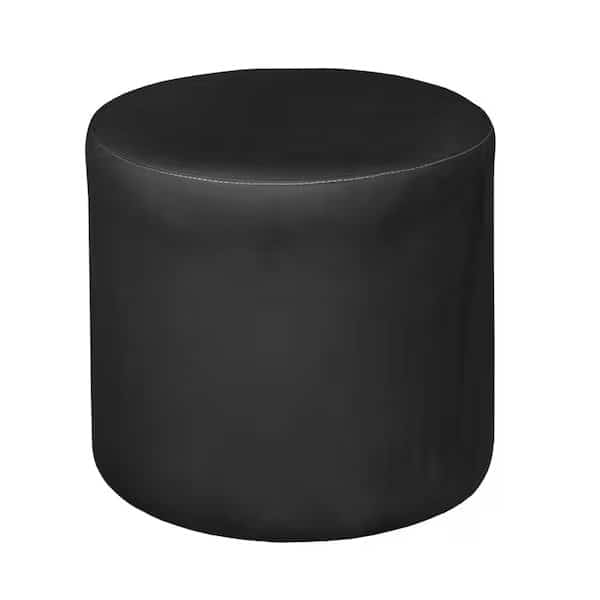 Regency Logan Round Stool Ottoman- Black