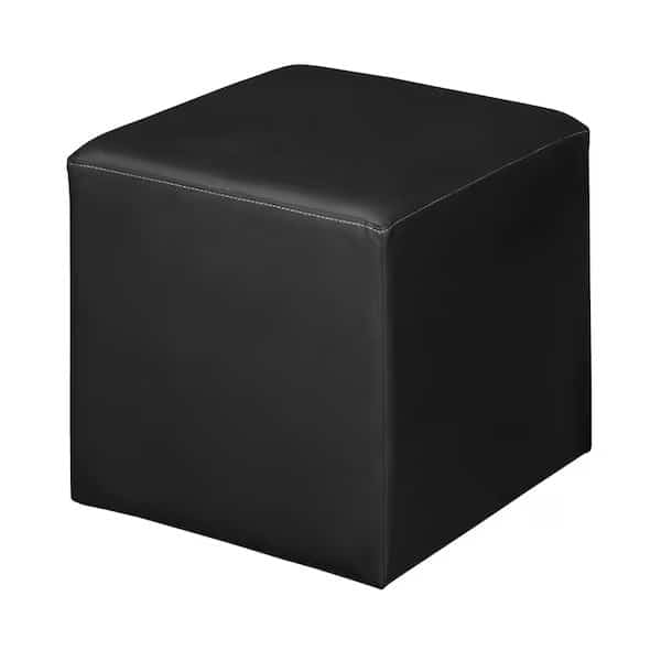 Regency Jean Square Stool Ottoman- Black