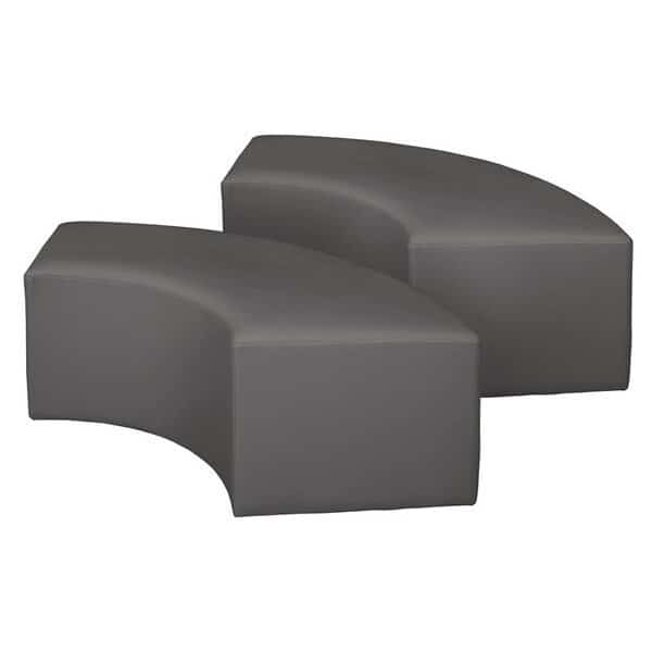 Ottomans, 58 W, 19 H, Vinyl, Grey