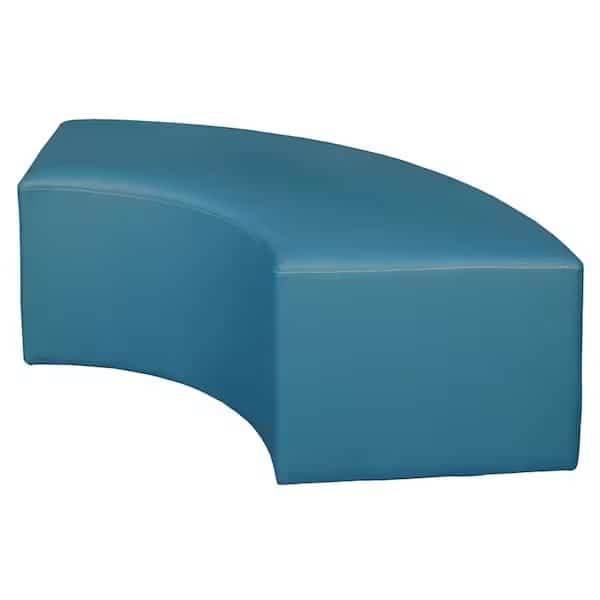 Regency Aurora Curved Vinyl Ottoman- Peacock Teal