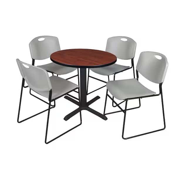 Round Tables > Breakroom Tables > Cain Round Table & Chair Sets, Wood|Metal|Polypropylene Top