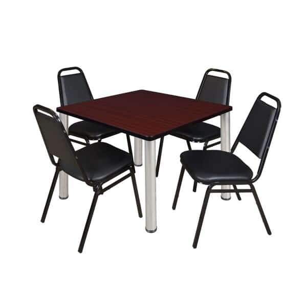 Kee,36",Square Breakroom Tbl,4 Rest Chrs, Mfr#: TB3636MHBPCM29BK, KEE
