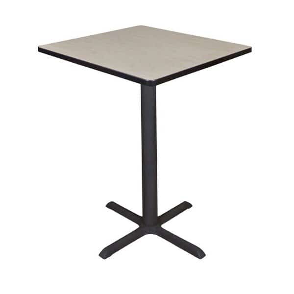 Square Tables > Breakroom Tables > Cain CafÃ© Tables, 30 W, 30 L, 42 H, Wood|Metal Top, Maple