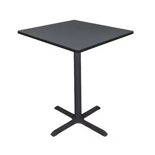 Square Cafe Table, 36" W, 42" H, Gray