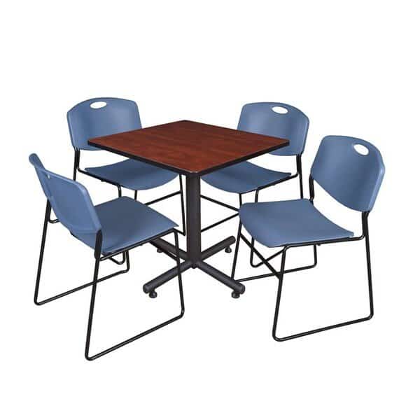 Square Tables > Breakroom Tables > Kobe Square Table & Chair Sets, Wood|Metal|Polypropylene Top