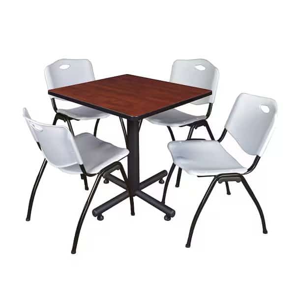 Square Tables > Breakroom Tables > Kobe Square Table & Chair Sets, Wood|Metal|Plastic Top, Cherry