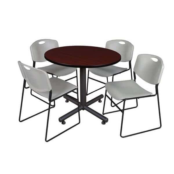 Round Tables > Breakroom Tables > Kobe Round Table & Chair Sets, Wood|Metal|Polypropylene Top