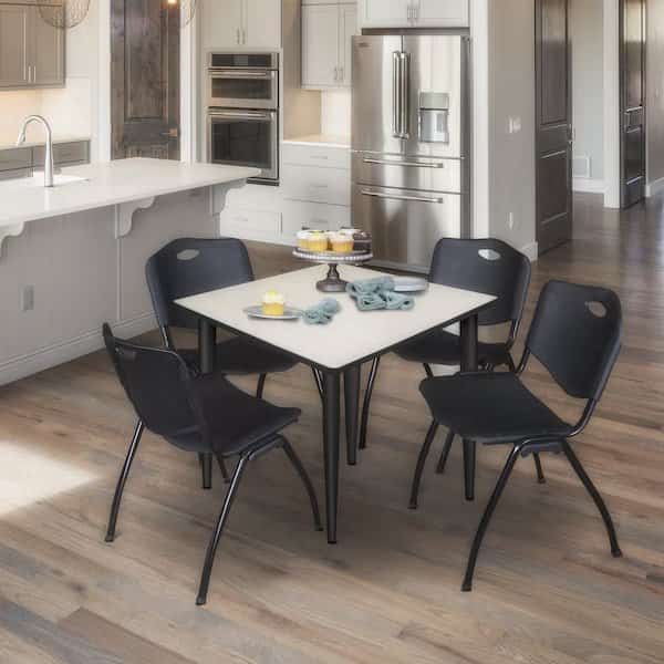 Kahlo Square Table & Chair Sets, 48 W, 48 L, 29 H, Wood, Metal, Plastic Top, Maple