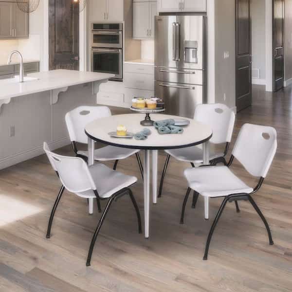 Kahlo Round Table & Chair Sets, 48 W, 48 L, 29 H, Wood, Metal, Plastic Top, Maple