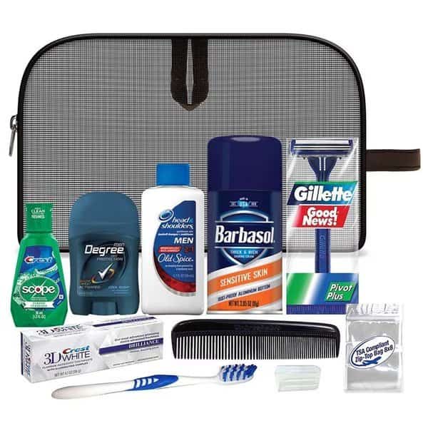 Man On The Go 10-Piece Mesh Bag Travel Kit