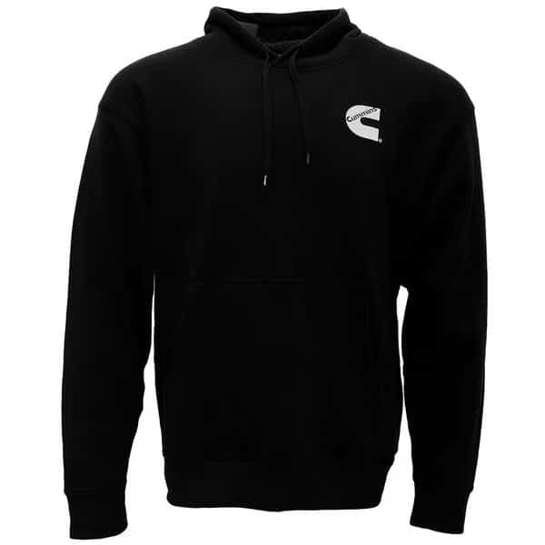 Pullover Fleece Hoodie Mens Black Lg