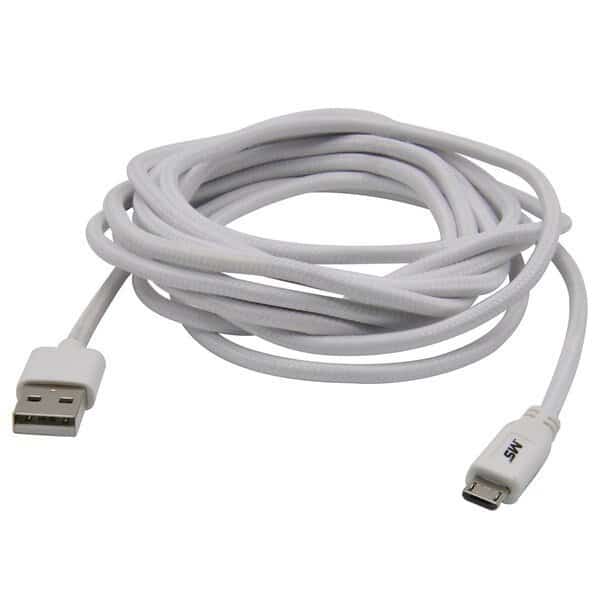 Micro USB Charge and Sync Cable, White,, Mfr#: MB06614, MOBILESPEC