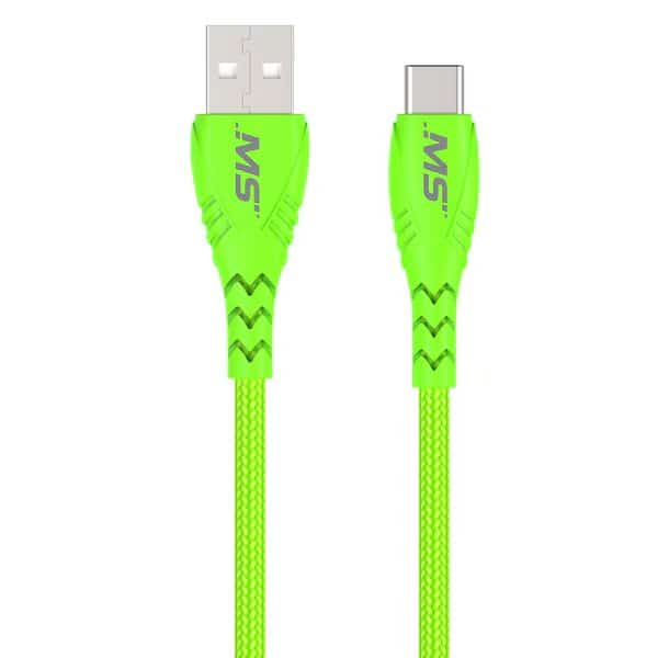 10ft. Micro to USB-C Hi-Vis Charge and Sync Cables, Green