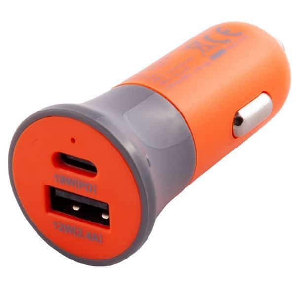 Hi-Vis Dual Port 30W Dc Charger, Orange