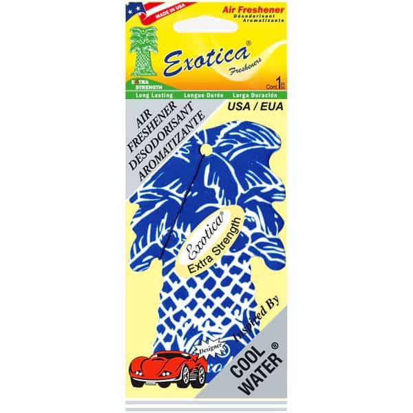 AIR FRESHENER COOL WATER/SINGLE TRILINGU, Exotica Fresheners, Mfr#: PT1COO