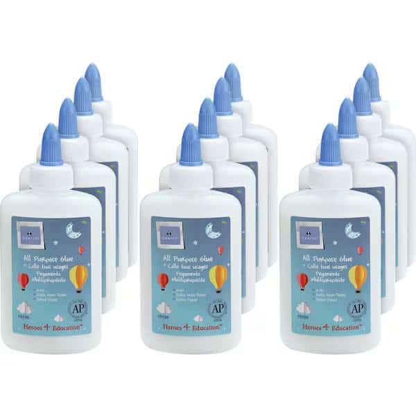 Washable All Purpose School Glue, 4 fl oz, PK12