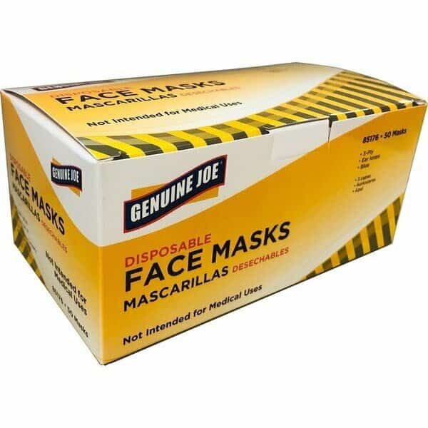 Disposable 3-Ply Face Mask - Elastic Earloop - Blue, 50PK