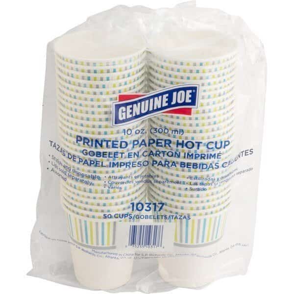 Hot Cup 10 fl oz Assorted Paper, PK50