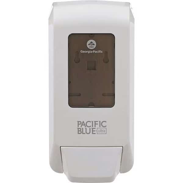 Dispenser f/Soap/Sanitizer, Manual, 5.1"x6.2"x12.1", White