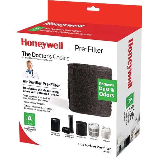Air Purifier Pre-Filter, Cut-to-Size, 15-1/2"x1/10"x47", BK