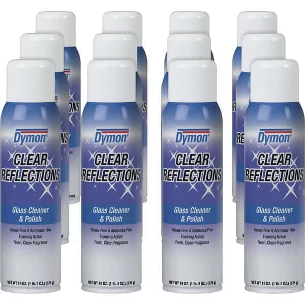Aerosol Clear Reflections Aerosol Glass Cleaner, Silver/Blue, 12 PK