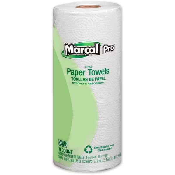 Sheets Paper Towels, 70 Sheets, White, 15 PK